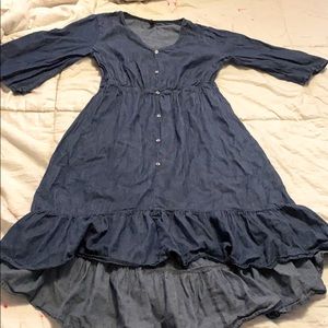 Denim summer dress with sleeves